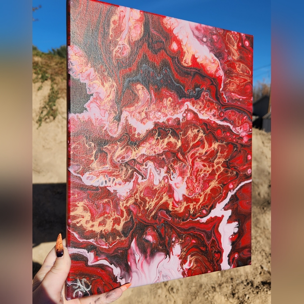 '700 Fires' Handcrafted Acrylic Paint Pour
